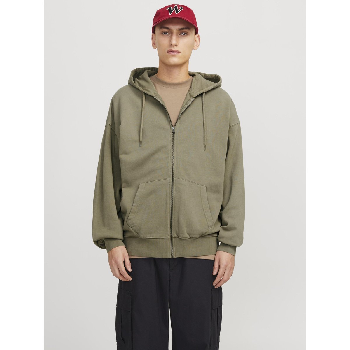 Sweat À Capuche Zippé silver sage, JACK & JONES