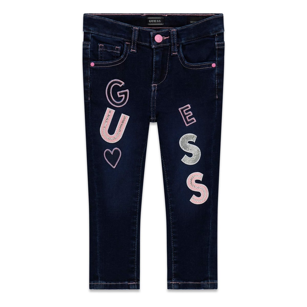 Jean Skinny Avec Écusson Logo bleu foncé, GUESS KIDS