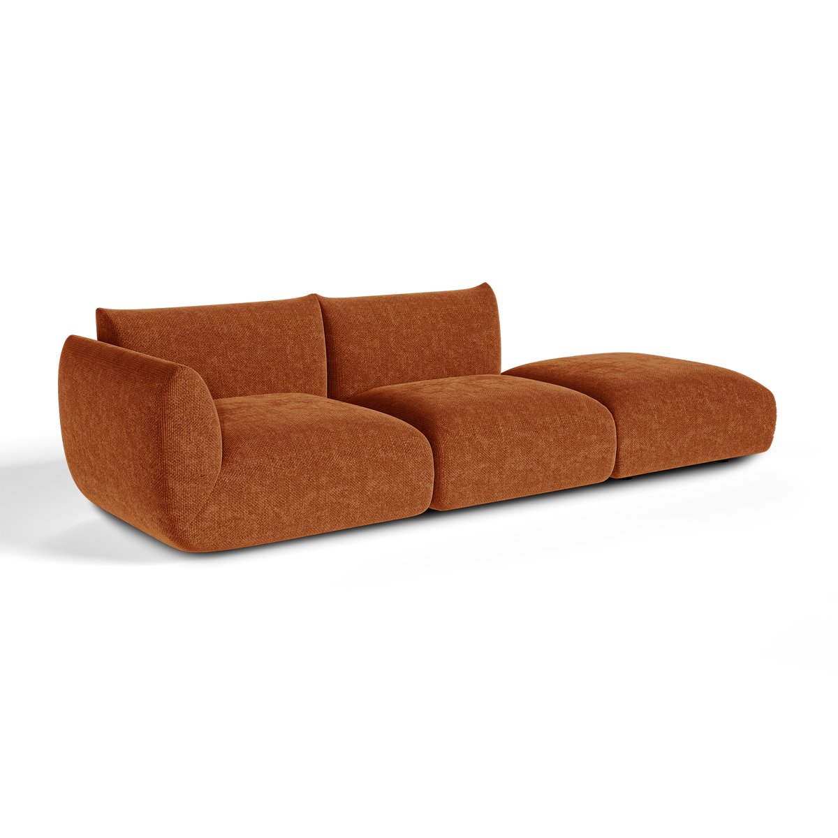 Canapé modulable 5 places en velours chenillé NOOMA terracotta, SIA HOME
