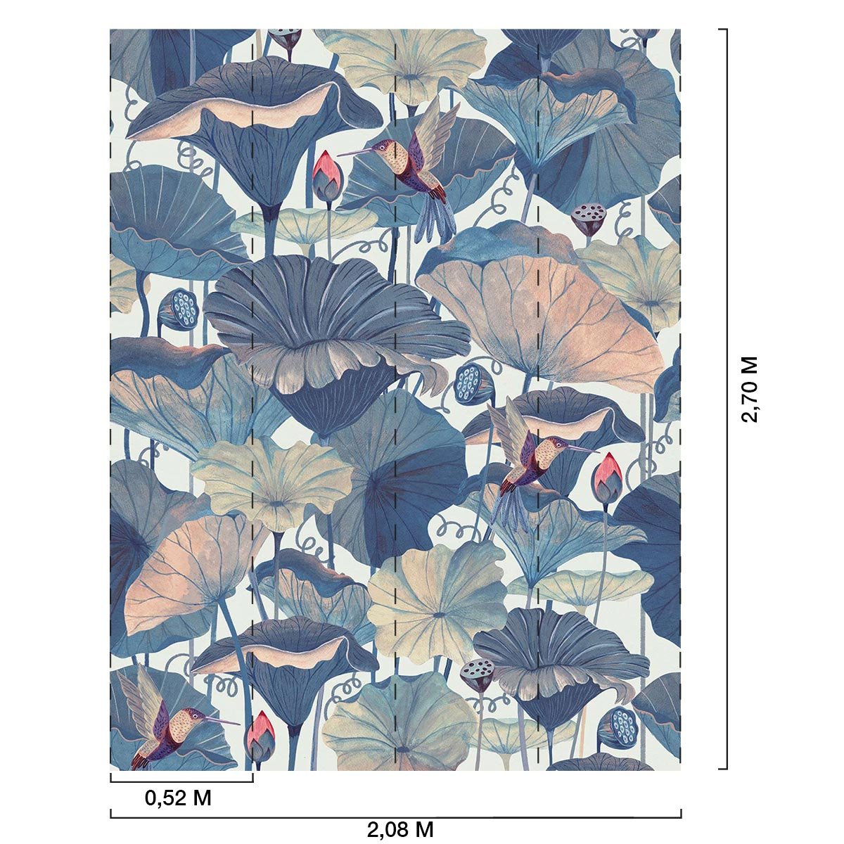 Papier peint lotus et nénuphars intissé, HEXOA