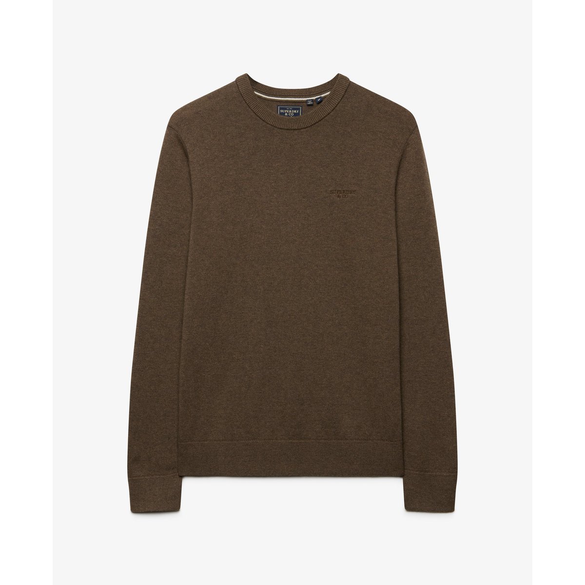 Pull Prep Essential coupe ajustée brun biscuit chiné, SUPERDRY