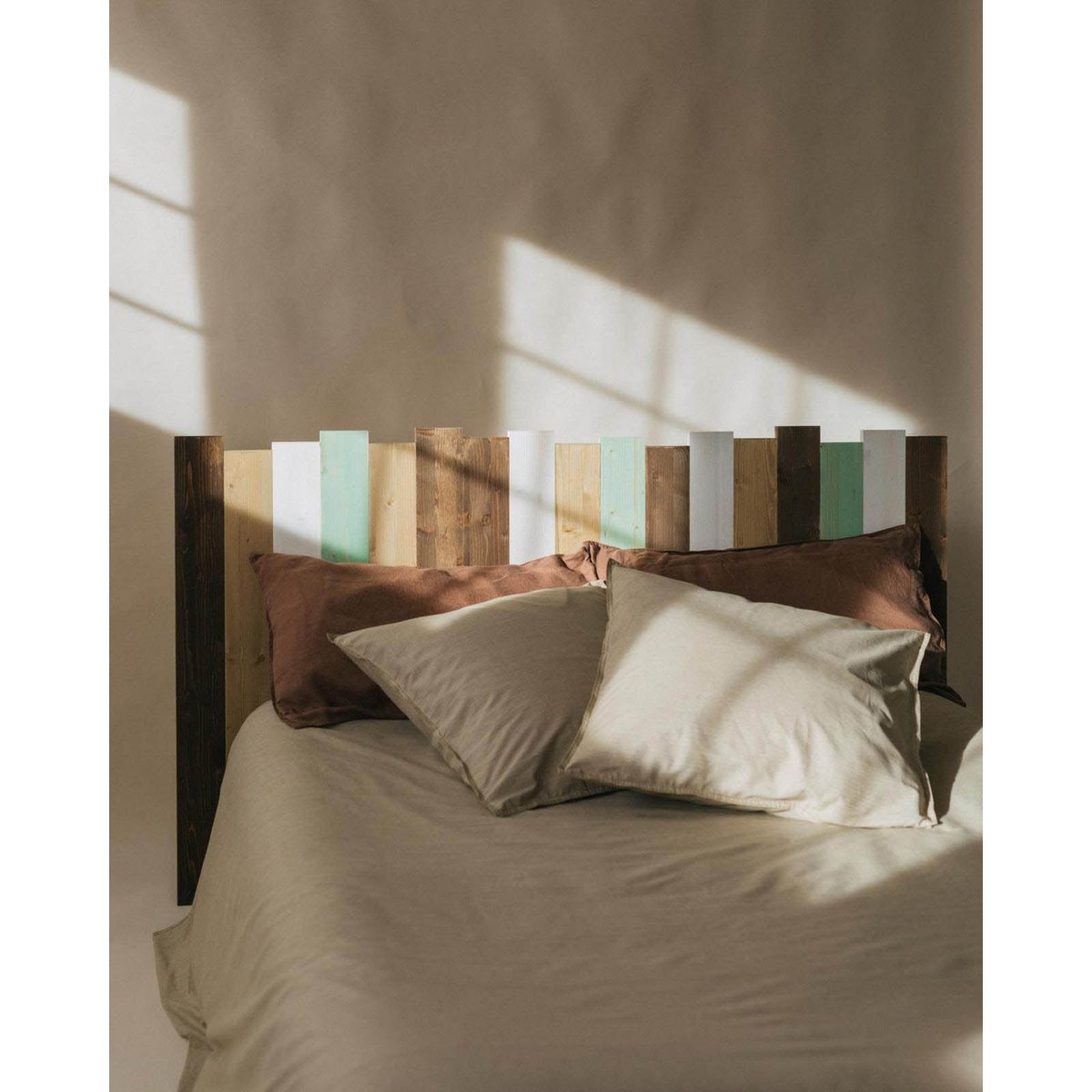 Tête de lit sapin massif multicolore 160 cm - DAKARI couleur unique, HANNUN