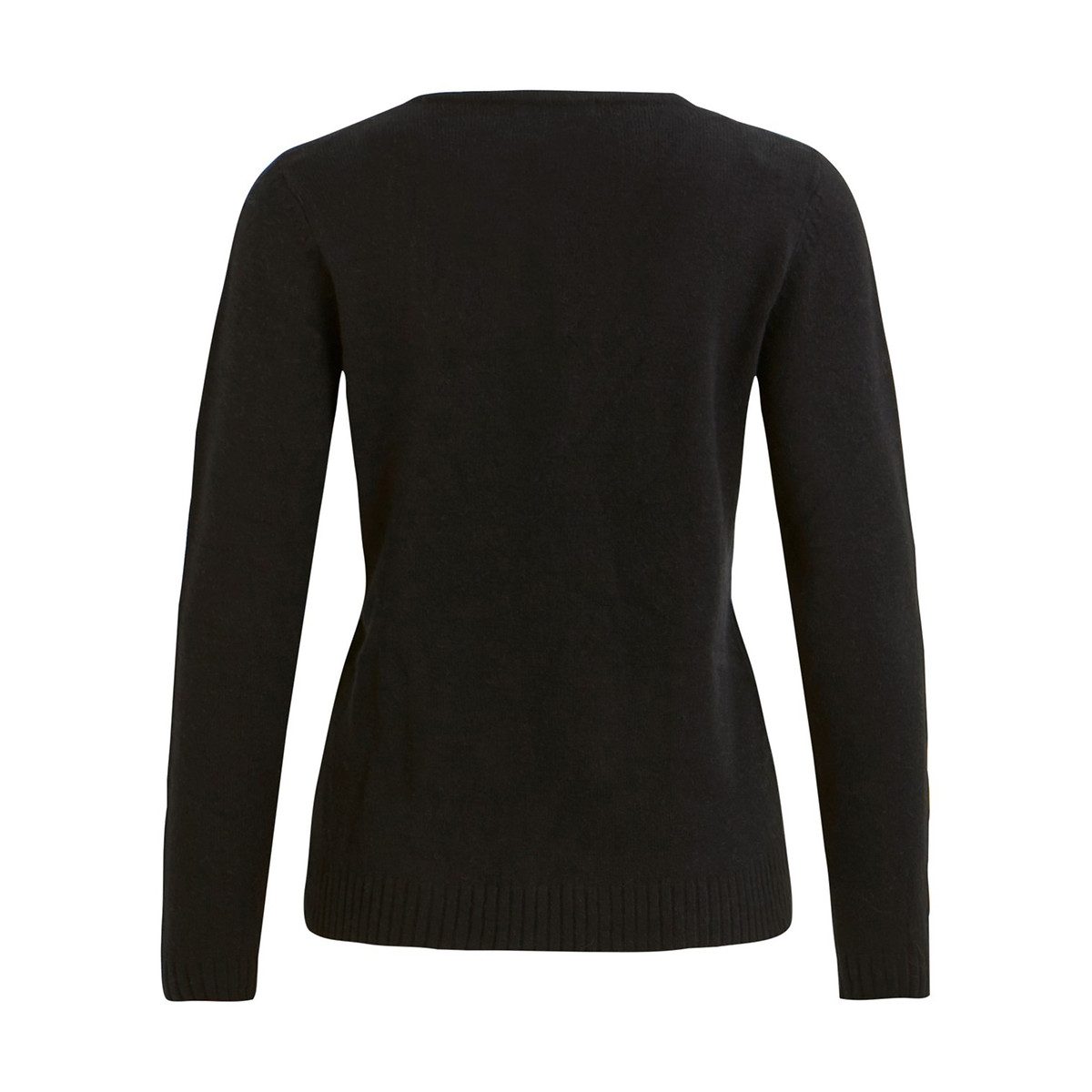 Trui met V-hals in fijn tricot zwart, VILA