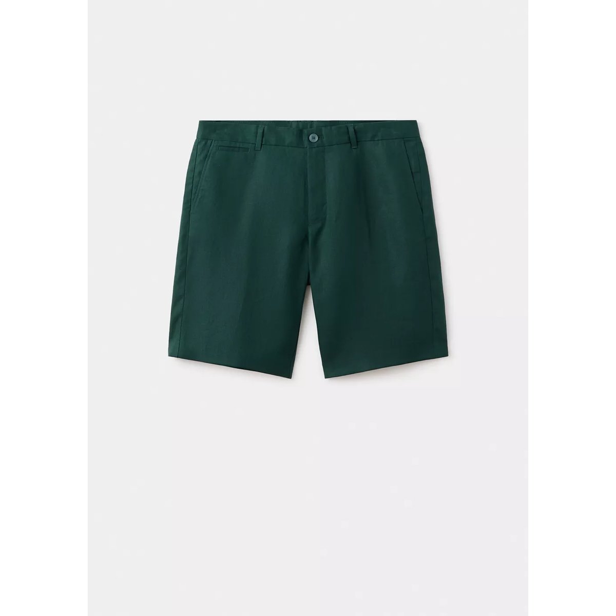 Bermuda regular-fit 100 % lin vert foncé, MANGO MAN