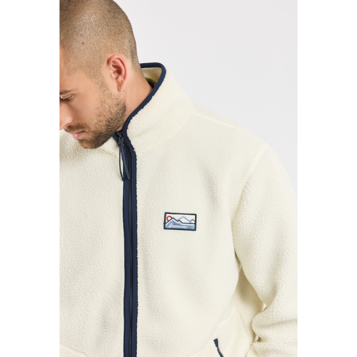 Veste polaire moutonnée PATERSON en polyester recyclé pour homme ecru, BERMUDES