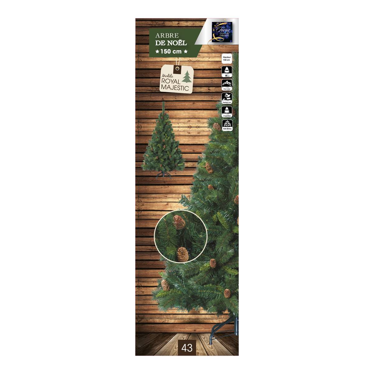 Sapin Royal majestic 150 cm vert, FEERIC LIGHTS & CHRISTMAS