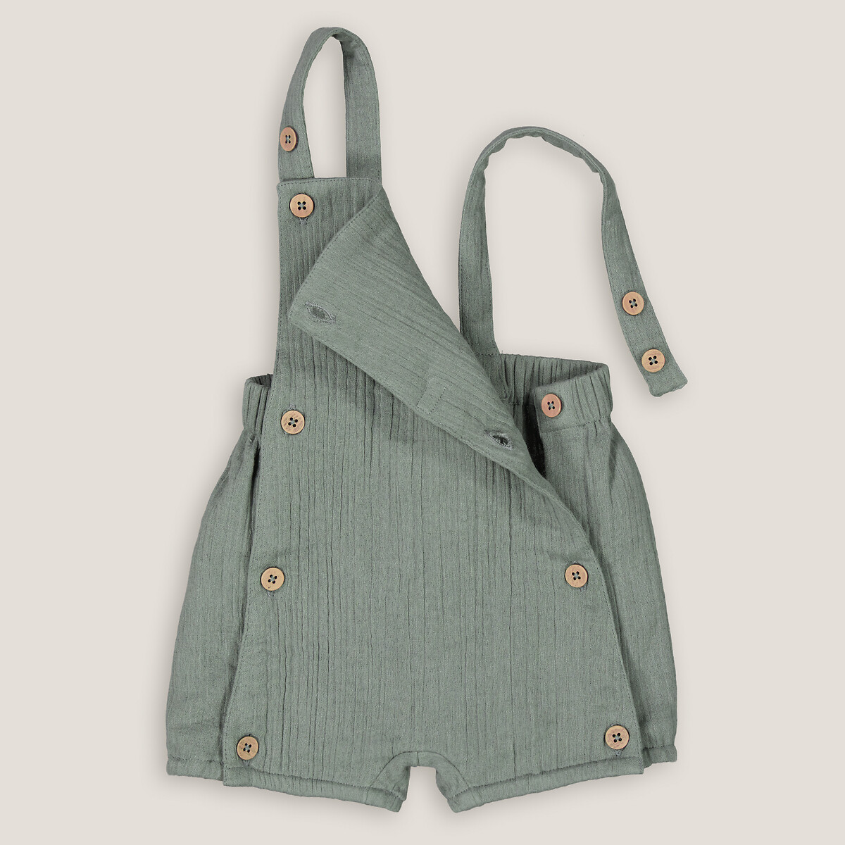 Peto corto de gasa de algodón verde oscuro, LA REDOUTE COLLECTIONS