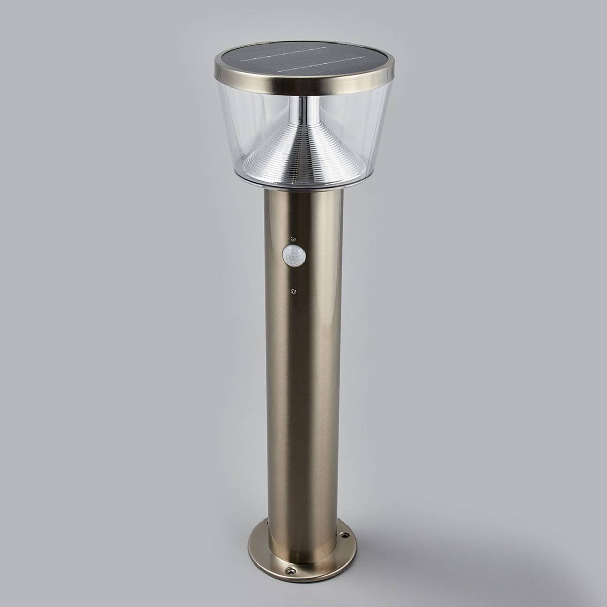 Lampe solaire en inox moderneLED, Antje acier inoxydable, transparent, LINDBY