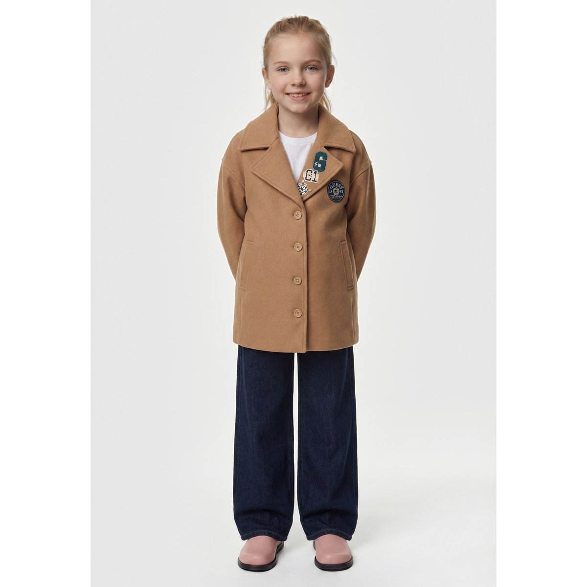 Manteau Avec Logo Patch marron, GUESS KIDS