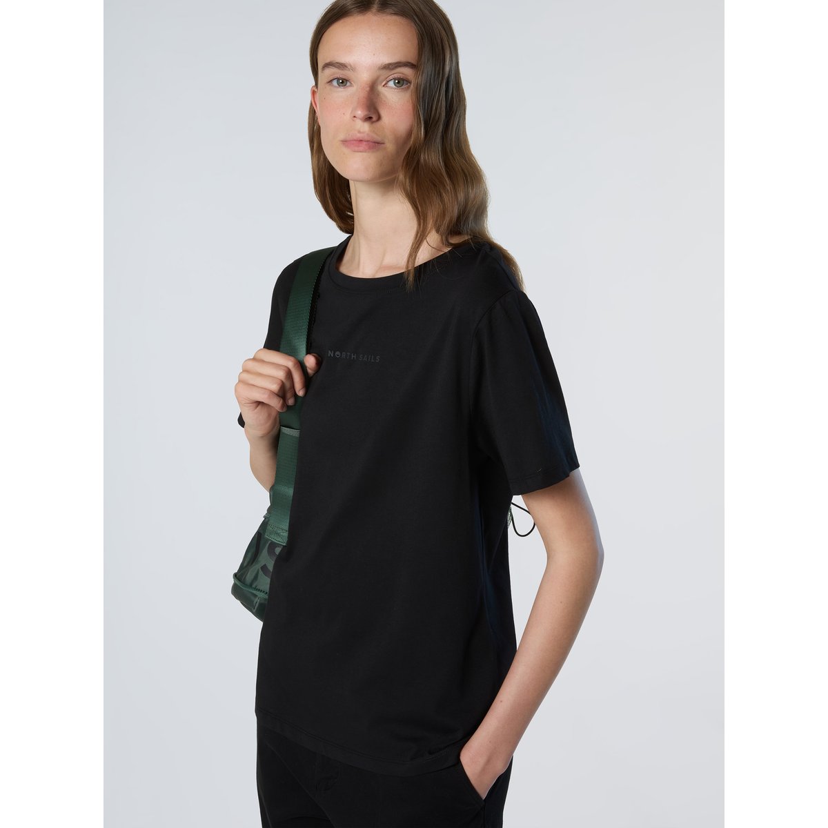 T-shirt avec logo en relief gris anthracite, NORTH SAILS