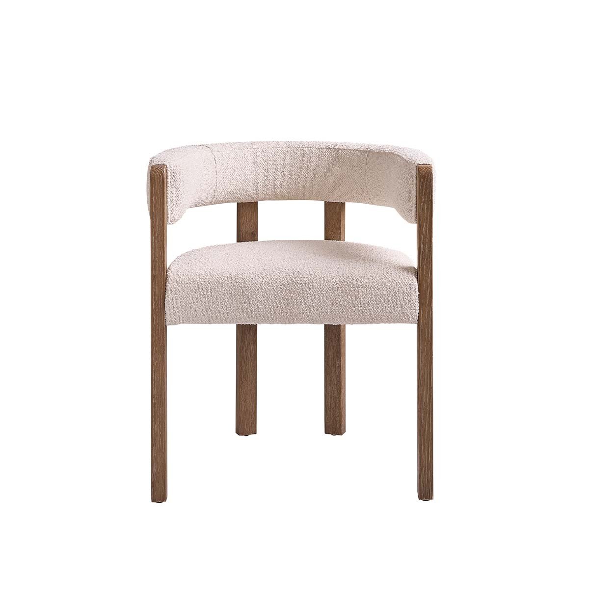 Chaise en bois de chêne et bouclette CLÉA naturel, BERAH GETAH