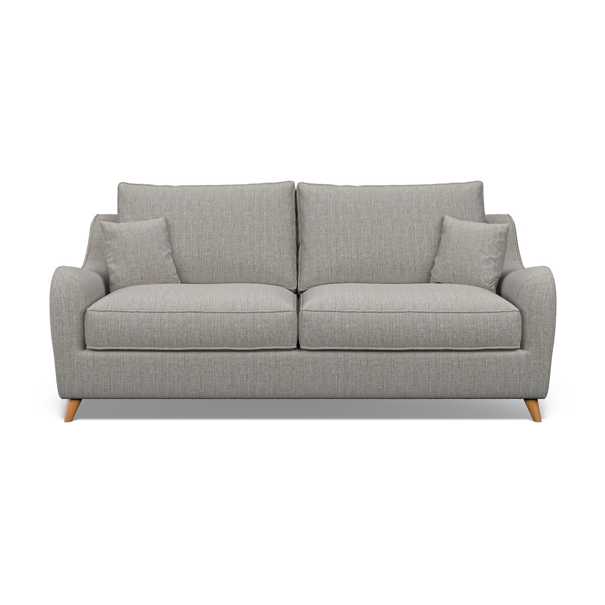 Amelia Tonal Basket Weave 3 Seater Sofa with Light Wood Legs zinc, ÉDITÉ