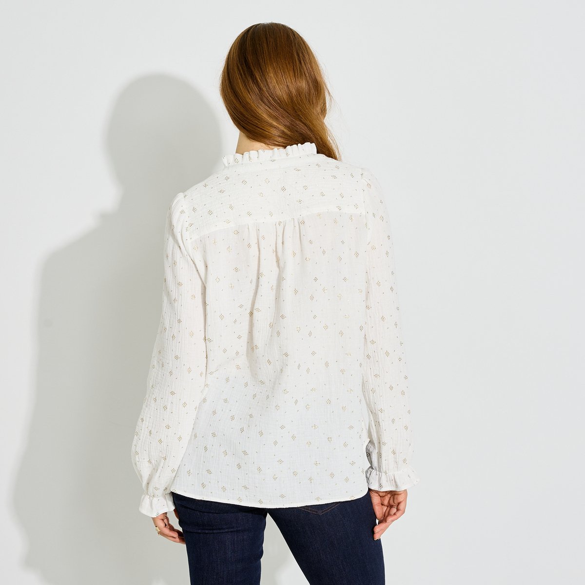 Chemise imprimée blanc cassé ecru, GRAIN DE MALICE