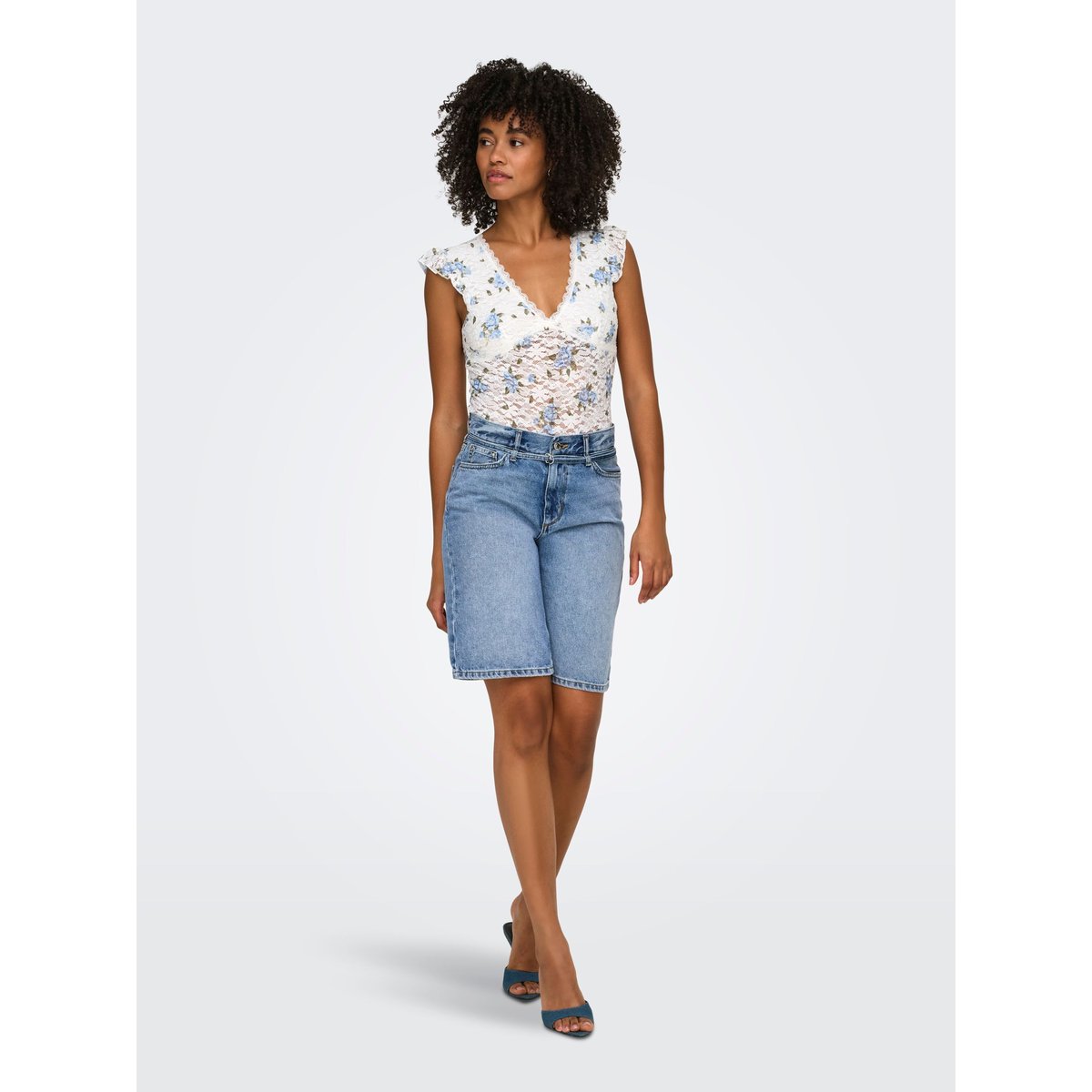 Short En Denim medium blue denim 1, ONLY