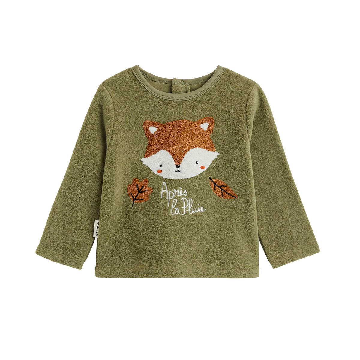 Pyjama enfant 2 pièces en polaire Ginkgo vert, PETIT BEGUIN