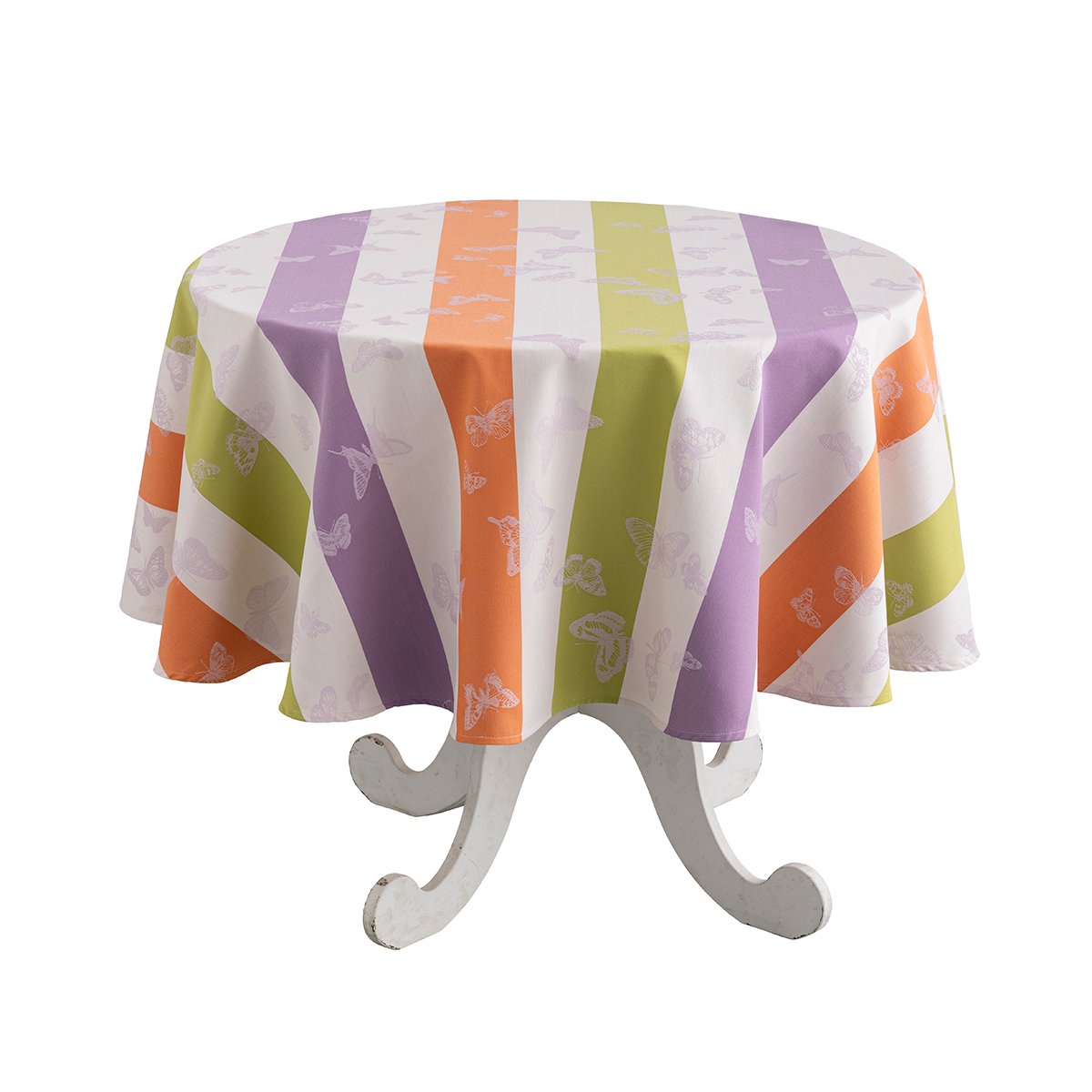 Nappe enduite en Coton, BAL DES PAPILLONS ENDUIT lilas, LE JACQUARD FRANCAIS
