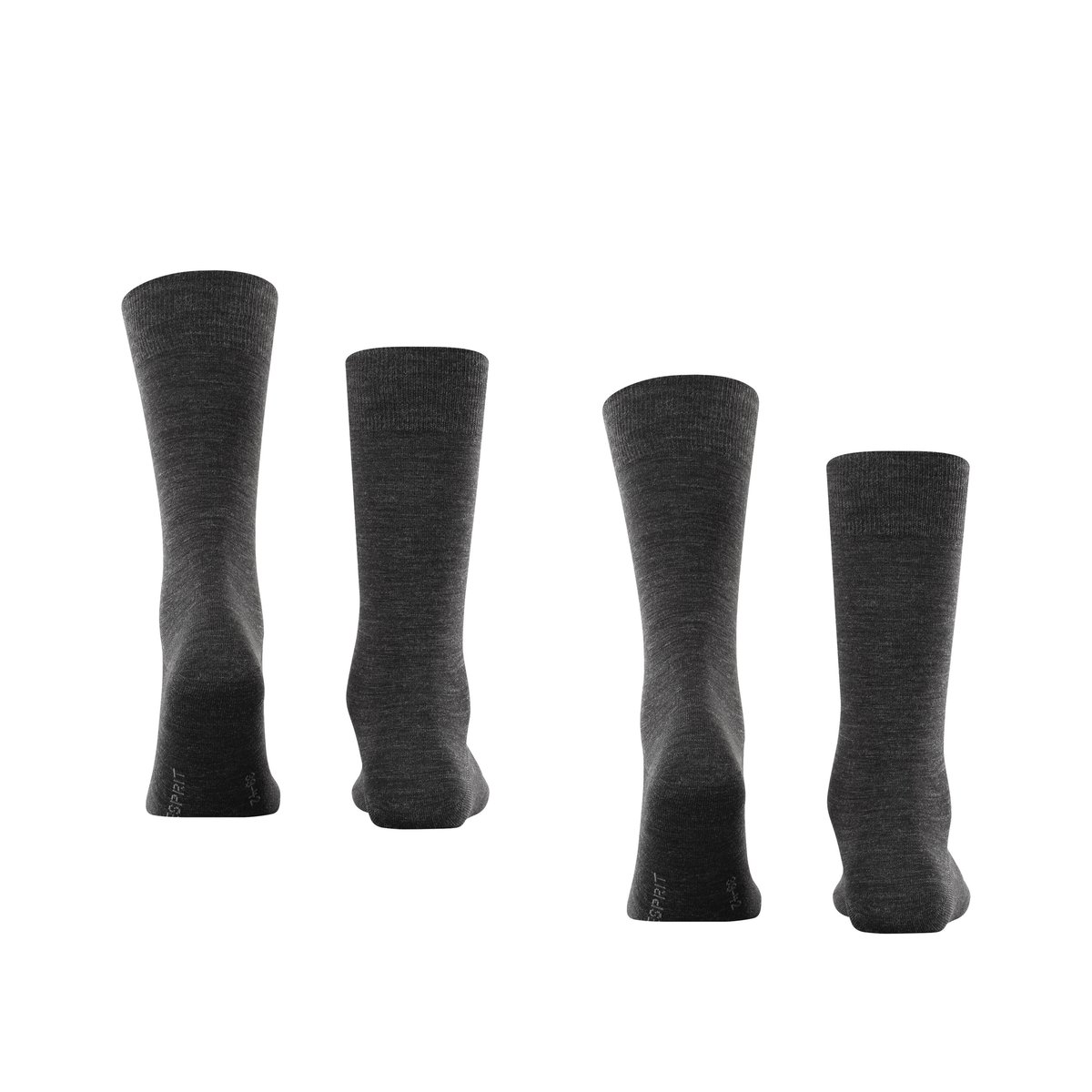 Chaussettes Basic Wool 2-Pack gris melange, ESPRIT