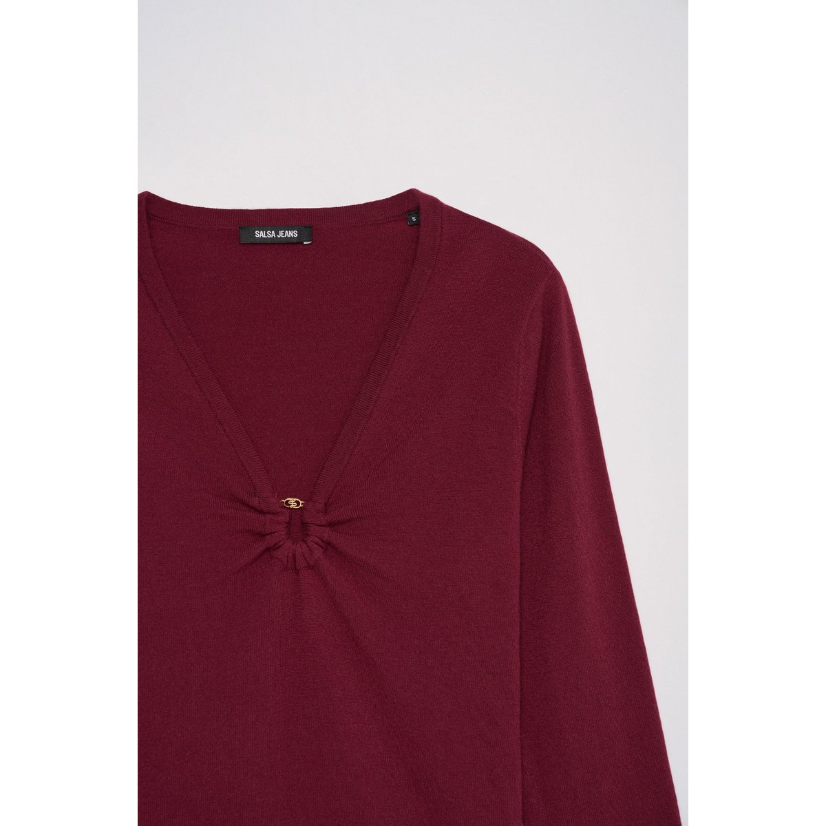 PULL FRONCÉ SUR LA POITRINE rouge, SALSA JEANS