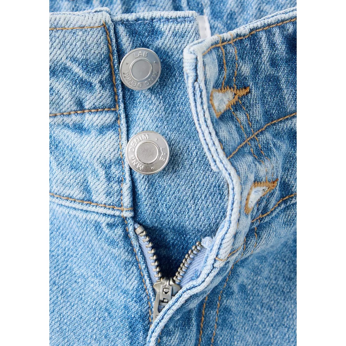 Jean wide leg double bouton bleu moyen, MANGO KIDS