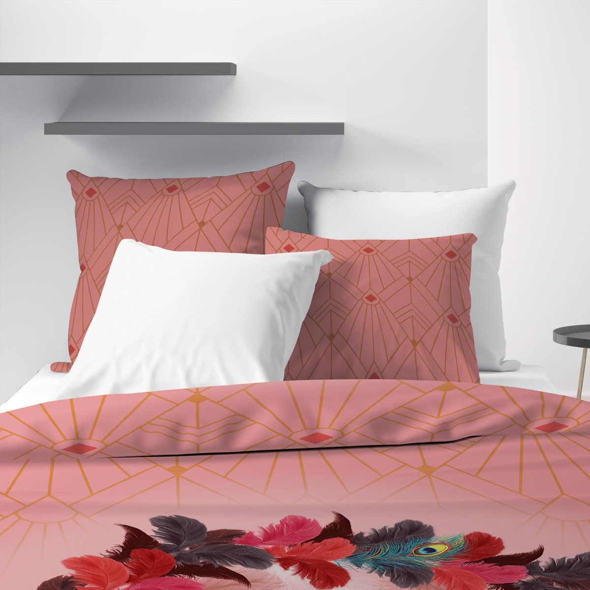 Parure housse de couette coton, Cancandream rose, C DESIGN HOME TEXTILE
