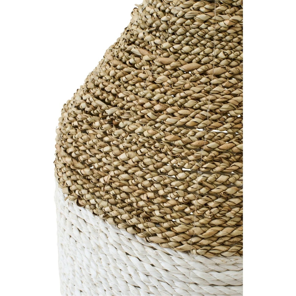 Vase en raphia tressé fait main blanc et naturel, RECOLLECTION