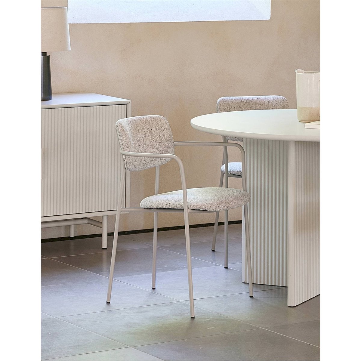 Chaise tapissée collection ZAMA beige clair, RECOLLECTION