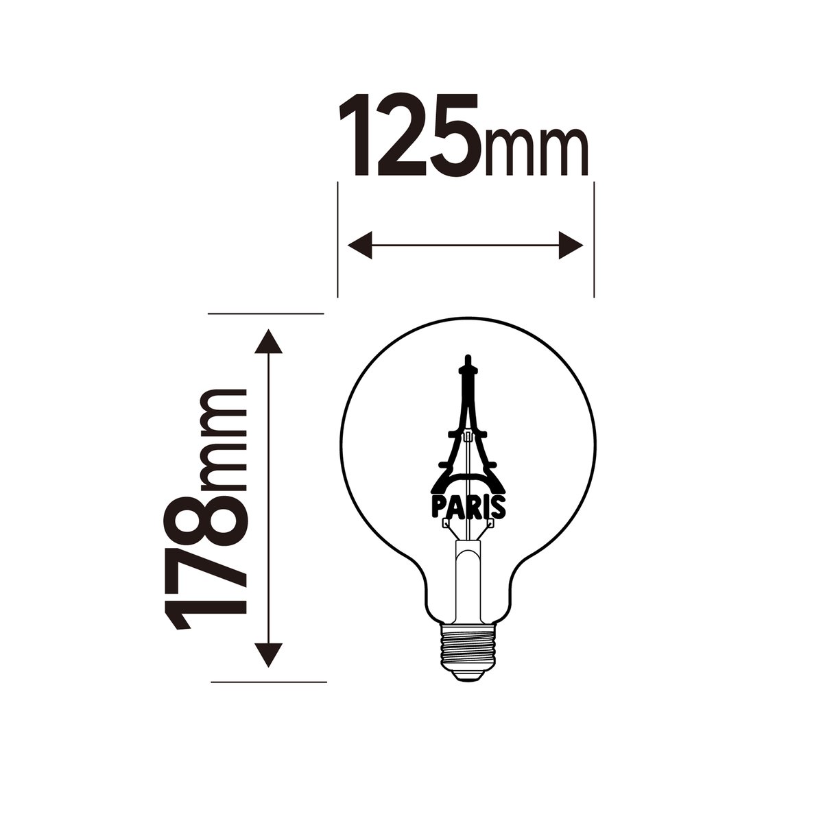 Ampoule LED filament, TOUR EIFFEL jaune / doré, LEXMAN