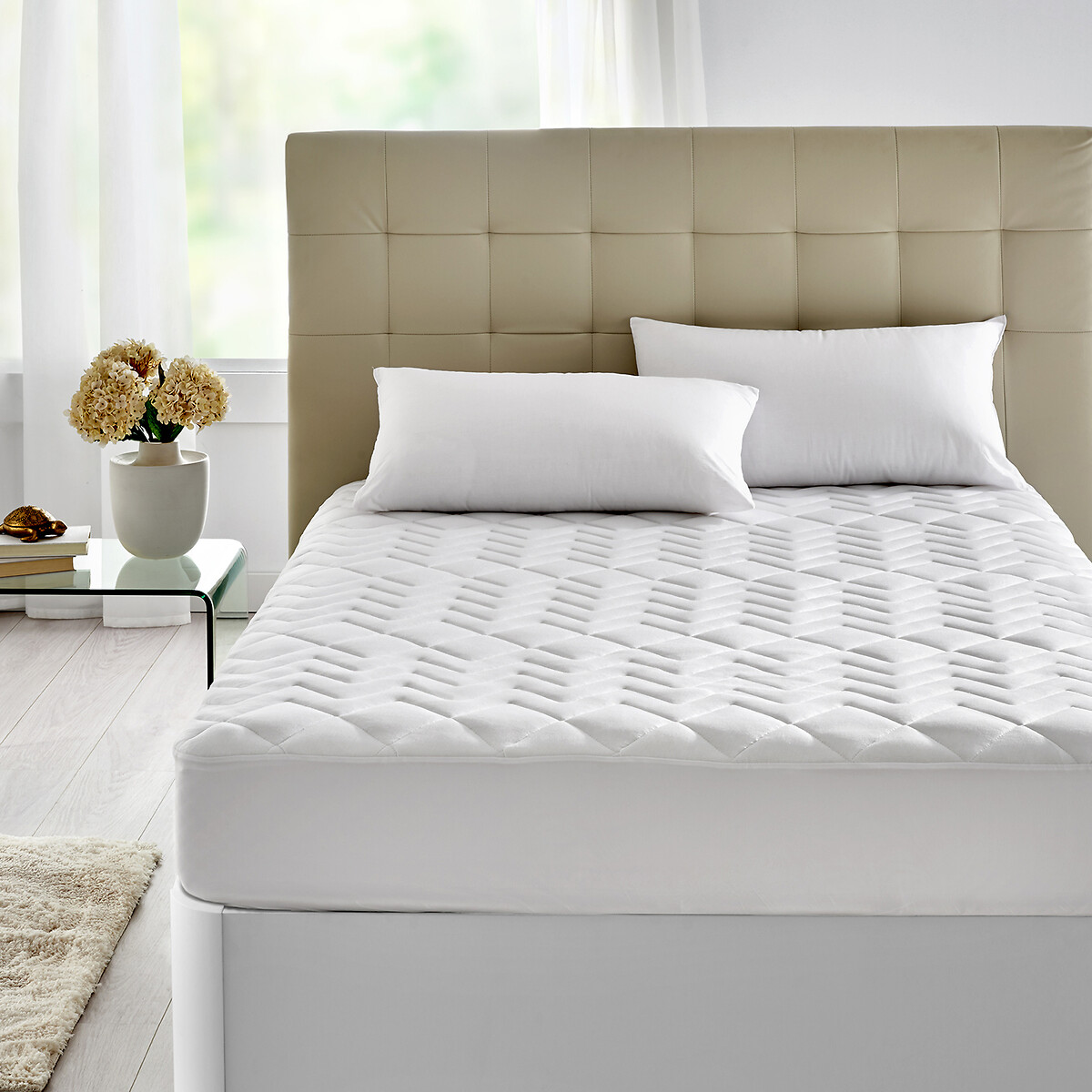 Protetor de colchão acolchoado de Tencel® 90x200cm, Pikolin Home branco, PIKOLIN