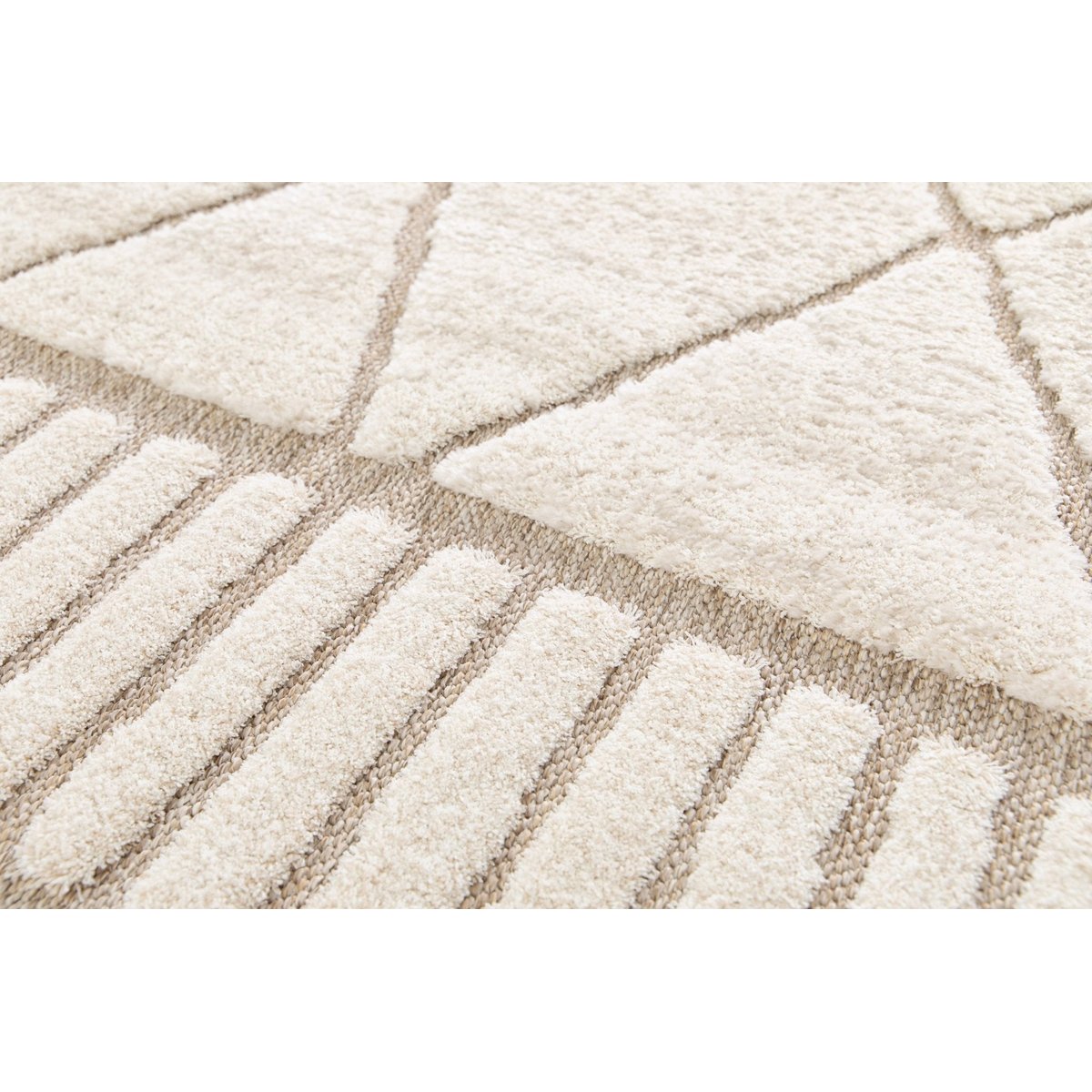 Tapis design inspiration ethnique effet relief ALBA beige sable, AFK LIVING