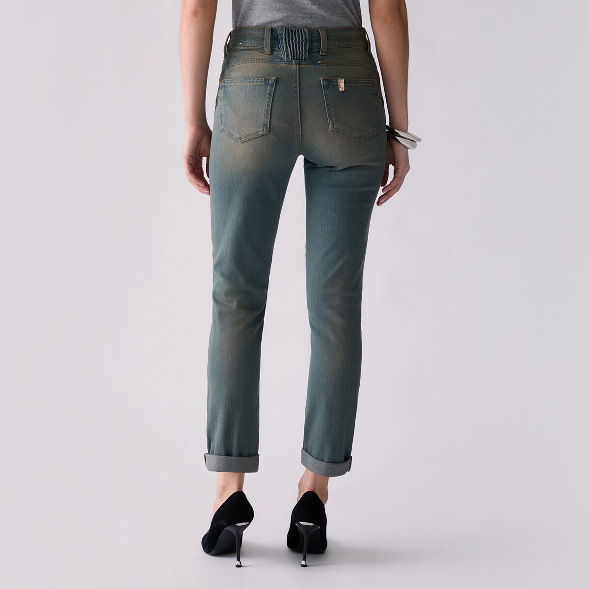 Jean skinny cropped Amazing Fit denim bleu, LIU JO