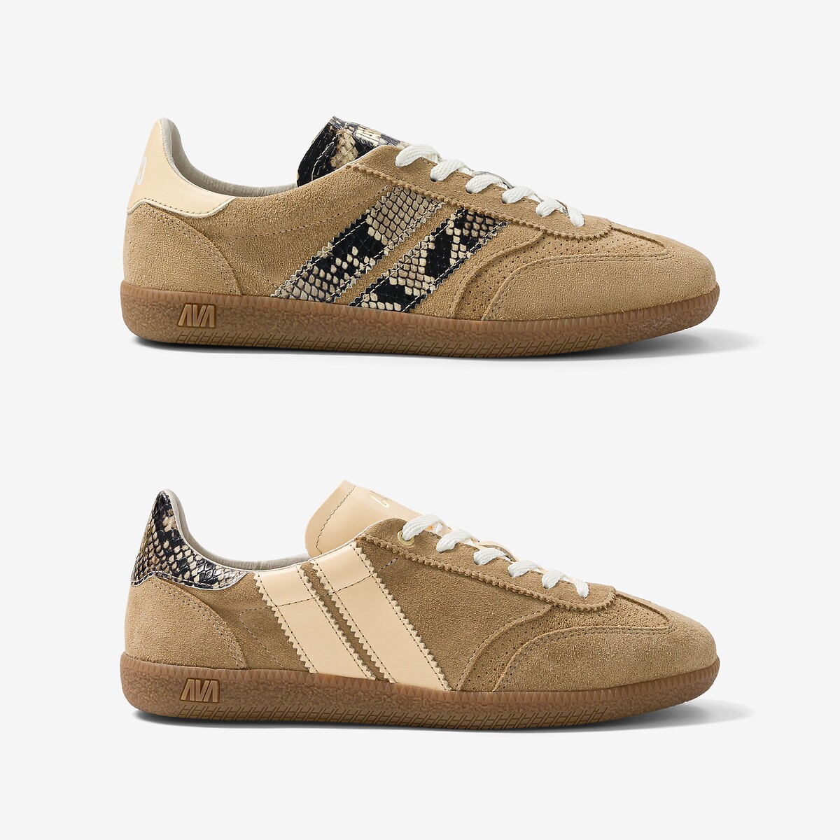 Baskets en cuir camel, CAVAL