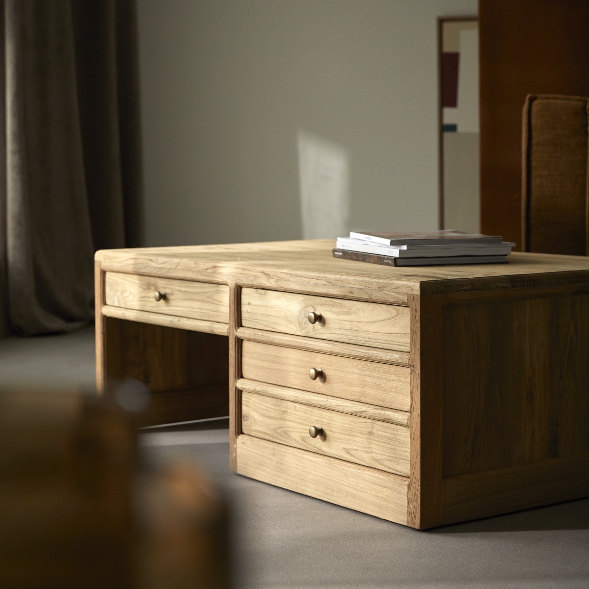 Table basse en Teck massif, ISSA naturel, TIKAMOON