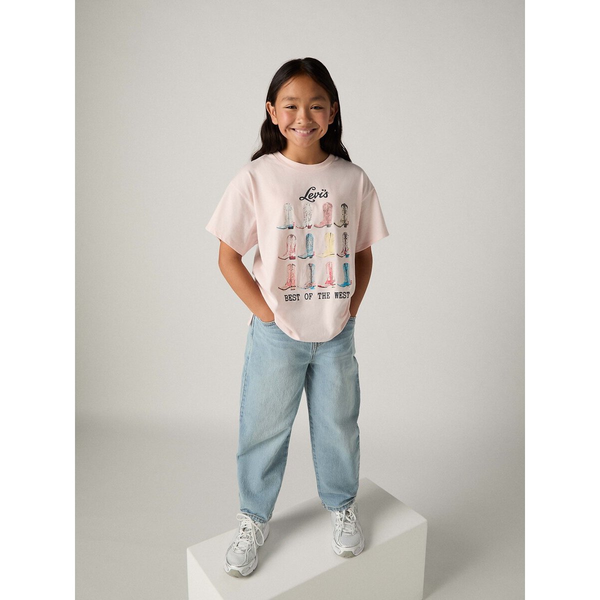T-shirt manches courtes, print devant rose, LEVI'S KIDS
