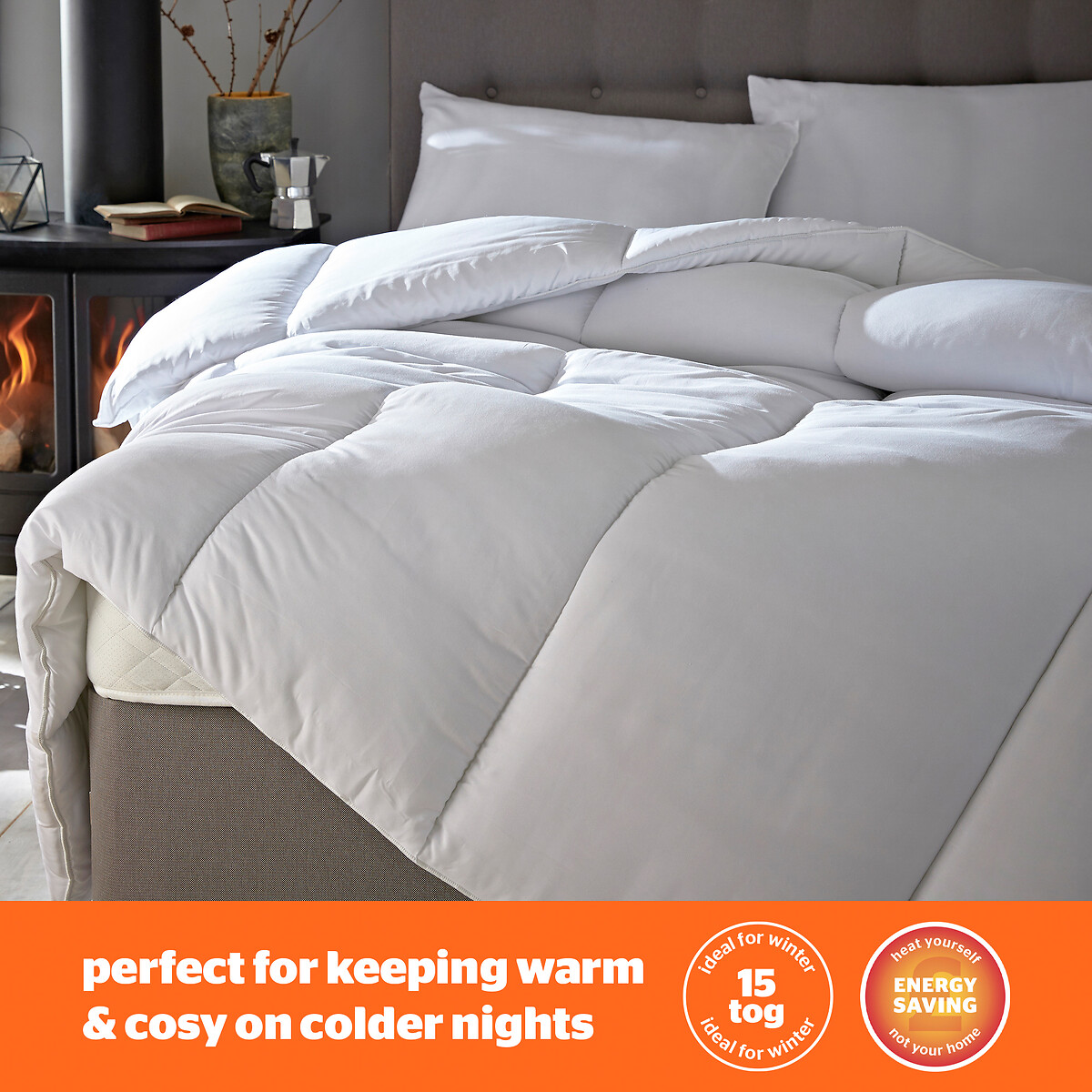 Warm and Cosy 15 Tog Duvet white, SILENTNIGHT