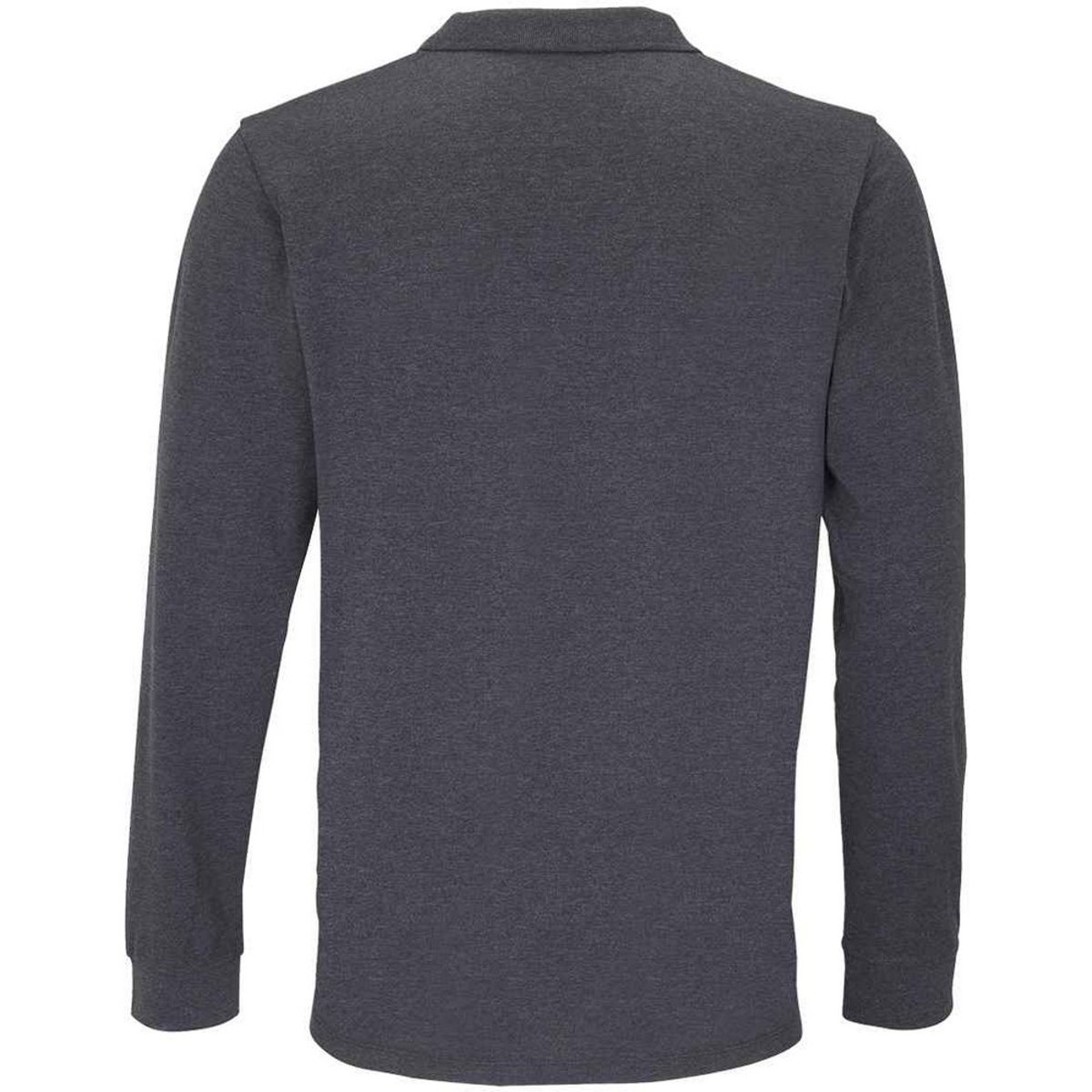 Polo chiné manches longues PLANET gris chiné, SOLS