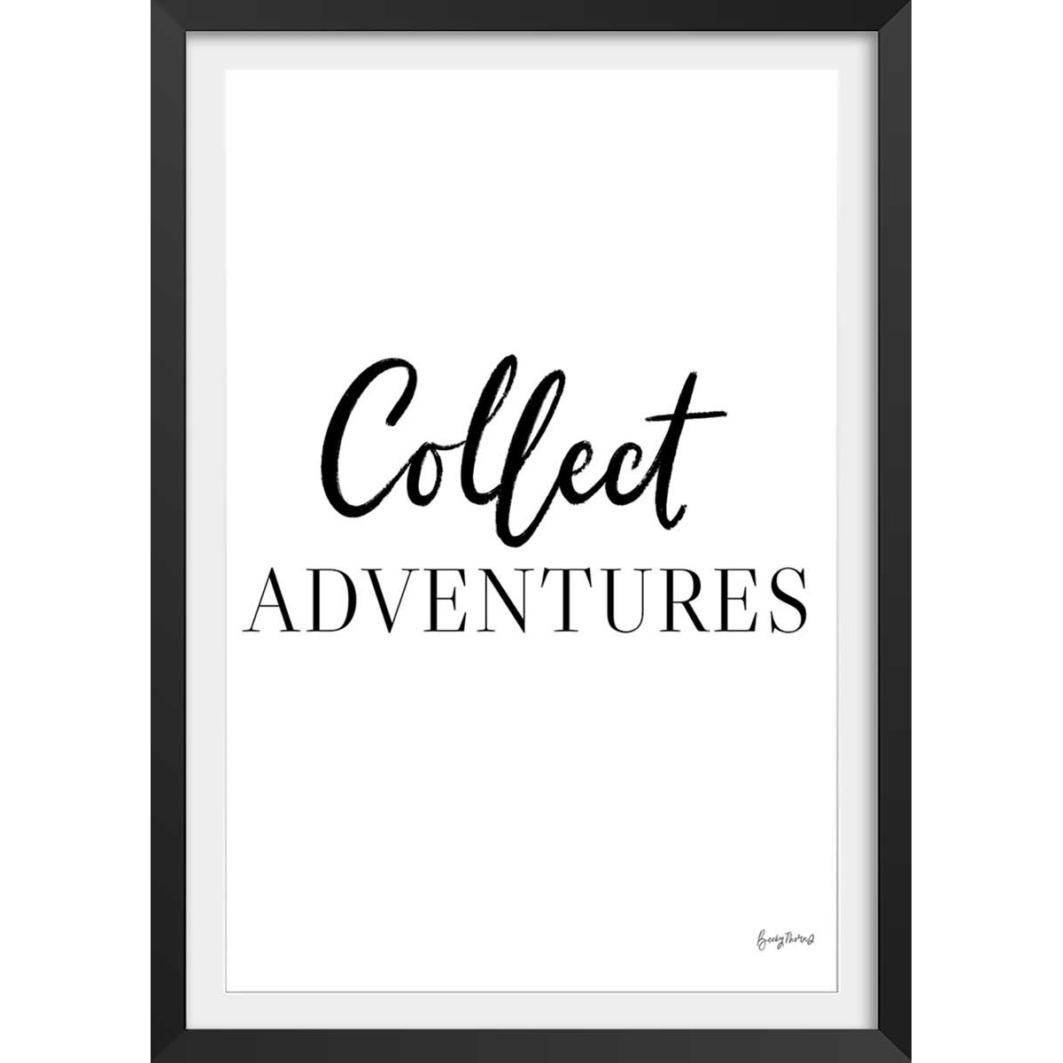 Poster collect adventure affiche + cadre en bois - noir, HEXOA