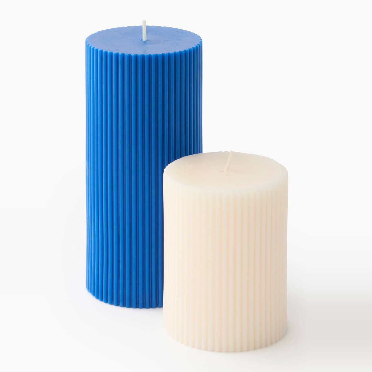 Bougie fumeur strié, 7x9cm off white, MONOPRIX