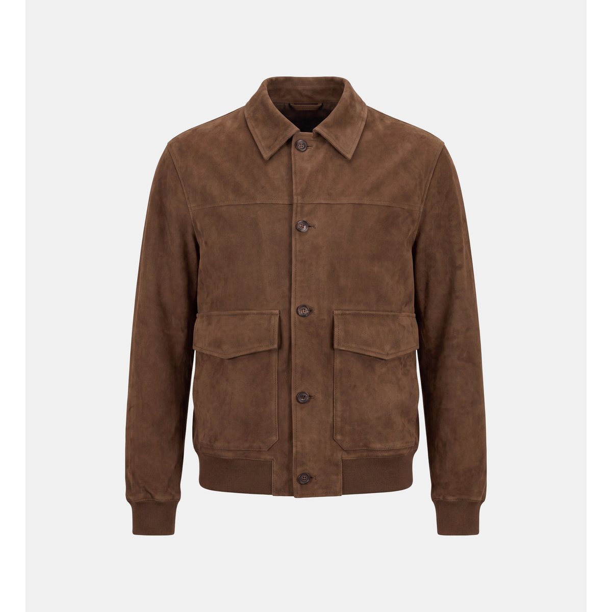 Blouson pagoat cuir suédé marron foncé, GALERIES LAFAYETTE