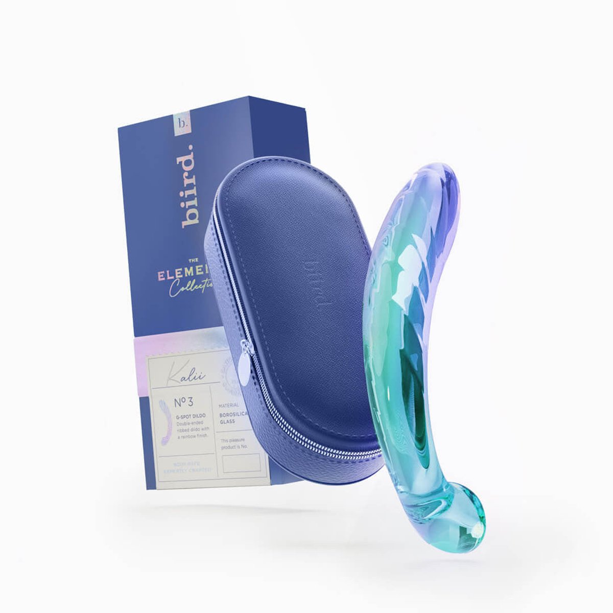 Vibromasseur non vibrant Dildo verre spécial point G Kalii bleu, BIIRD