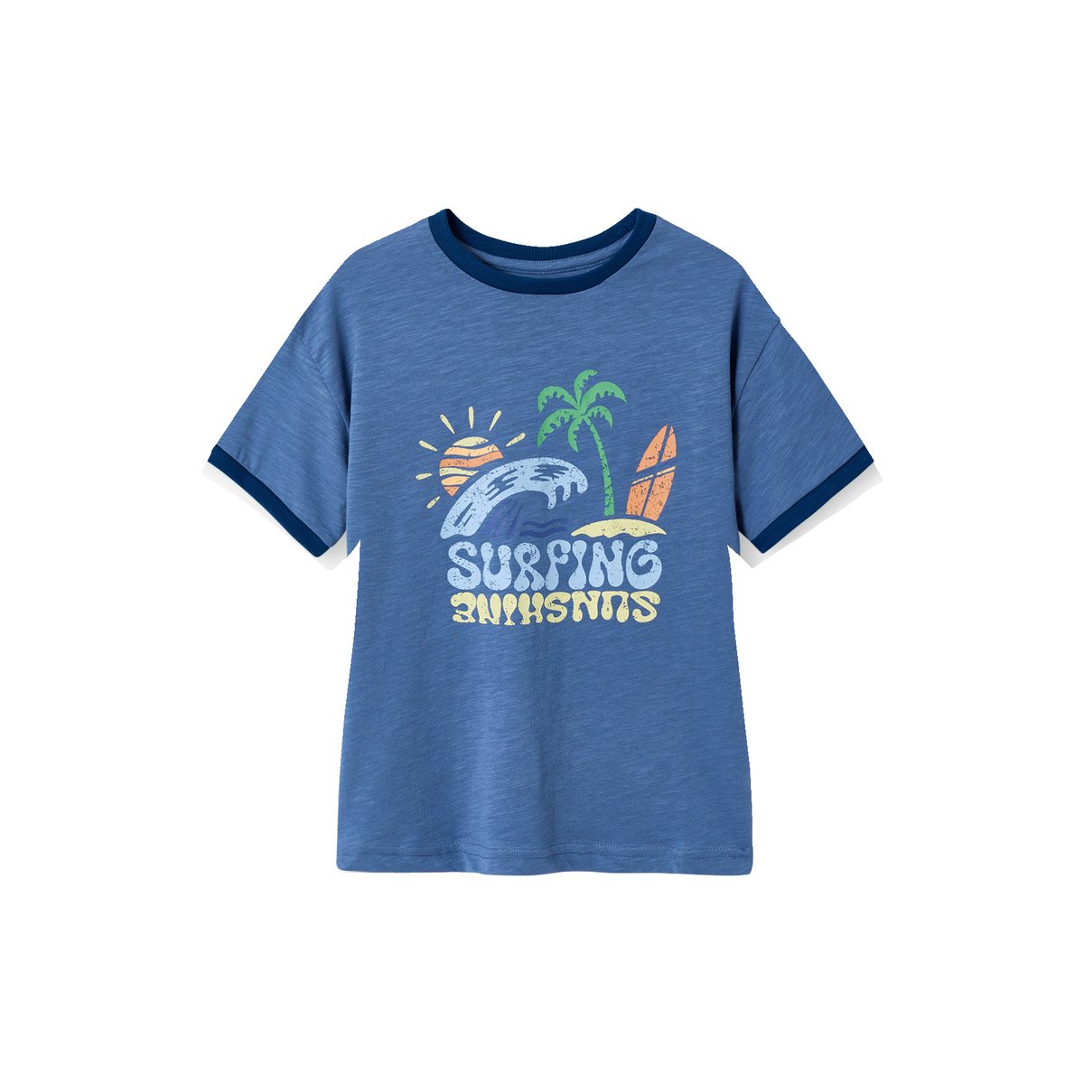 T-shirt manches courtes bleu, VERTBAUDET