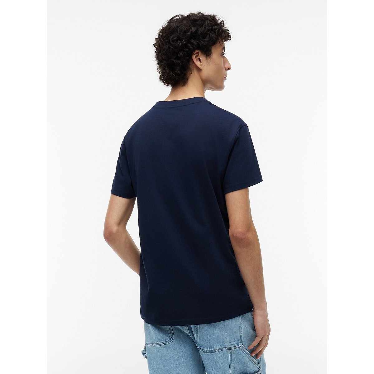 Flag Logo Short Sleeve T-Shirt navy blue, TOMMY JEANS