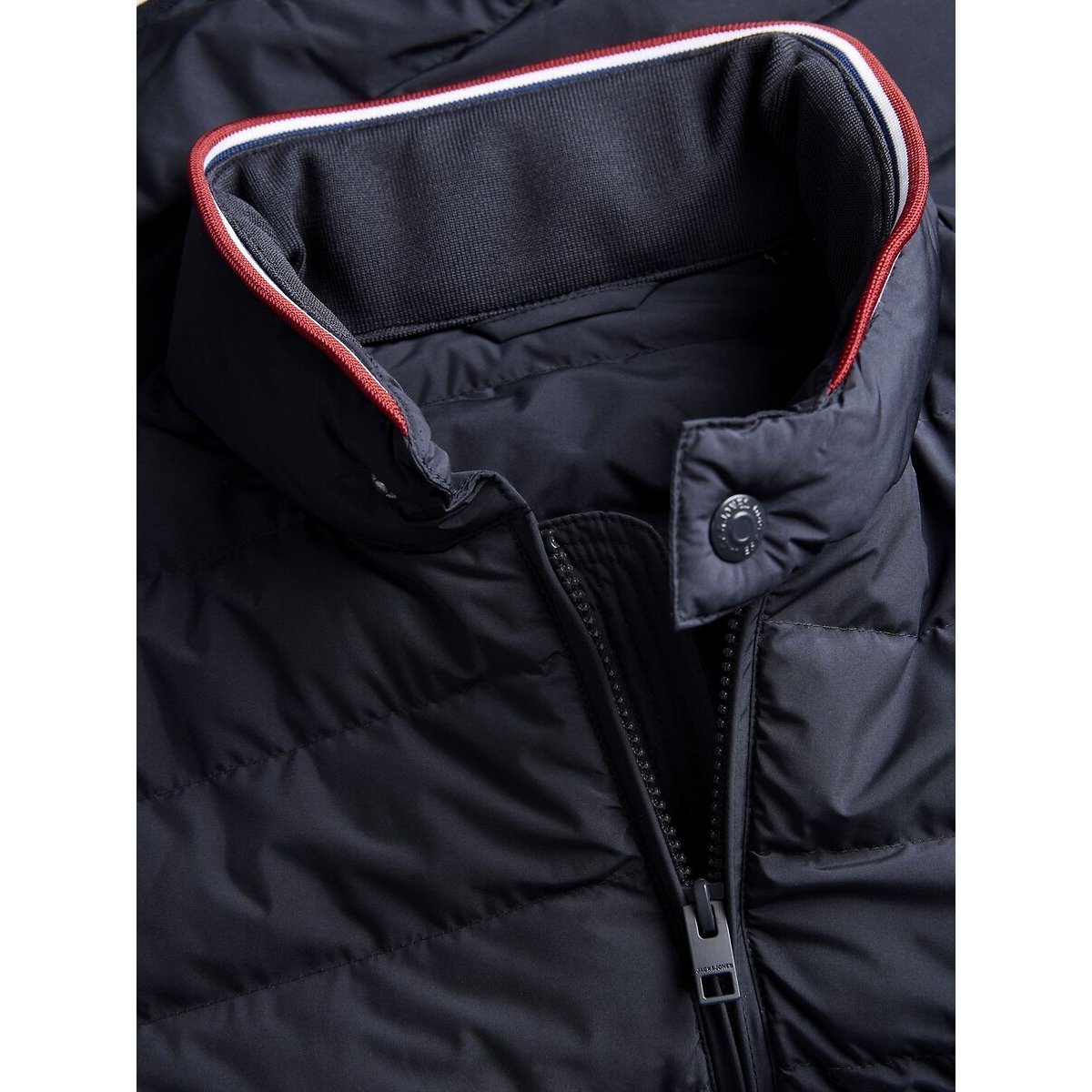 Chaqueta acolchada híbrida para entretiempo azul marino, JACK & JONES