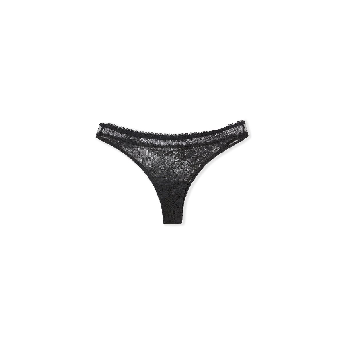 Tanga en broderie PLUME noir, ETAM