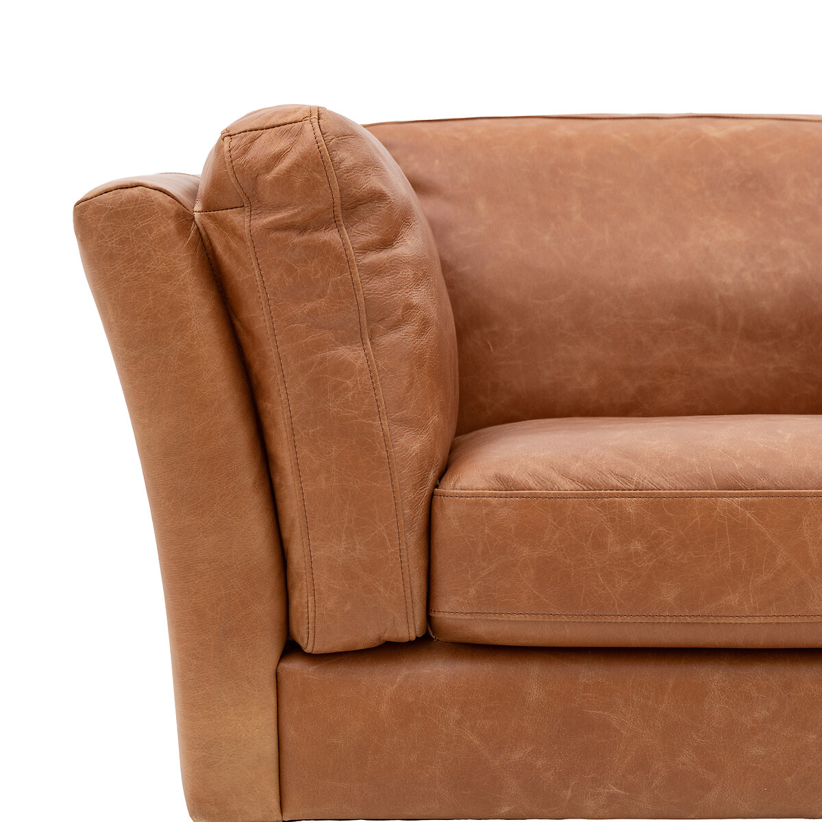 Nadiad Vintage Leather Armchair with Solid Wood Legs tan, ÉDITÉ