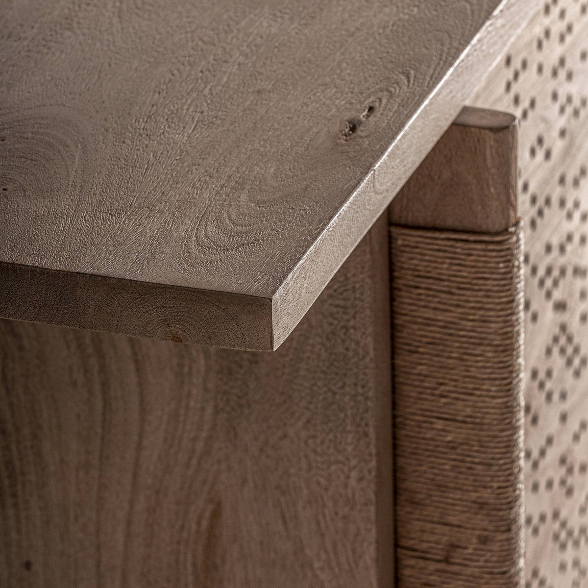 Buffet ajouré en bois de manguier jacquard brun clair, RECOLLECTION