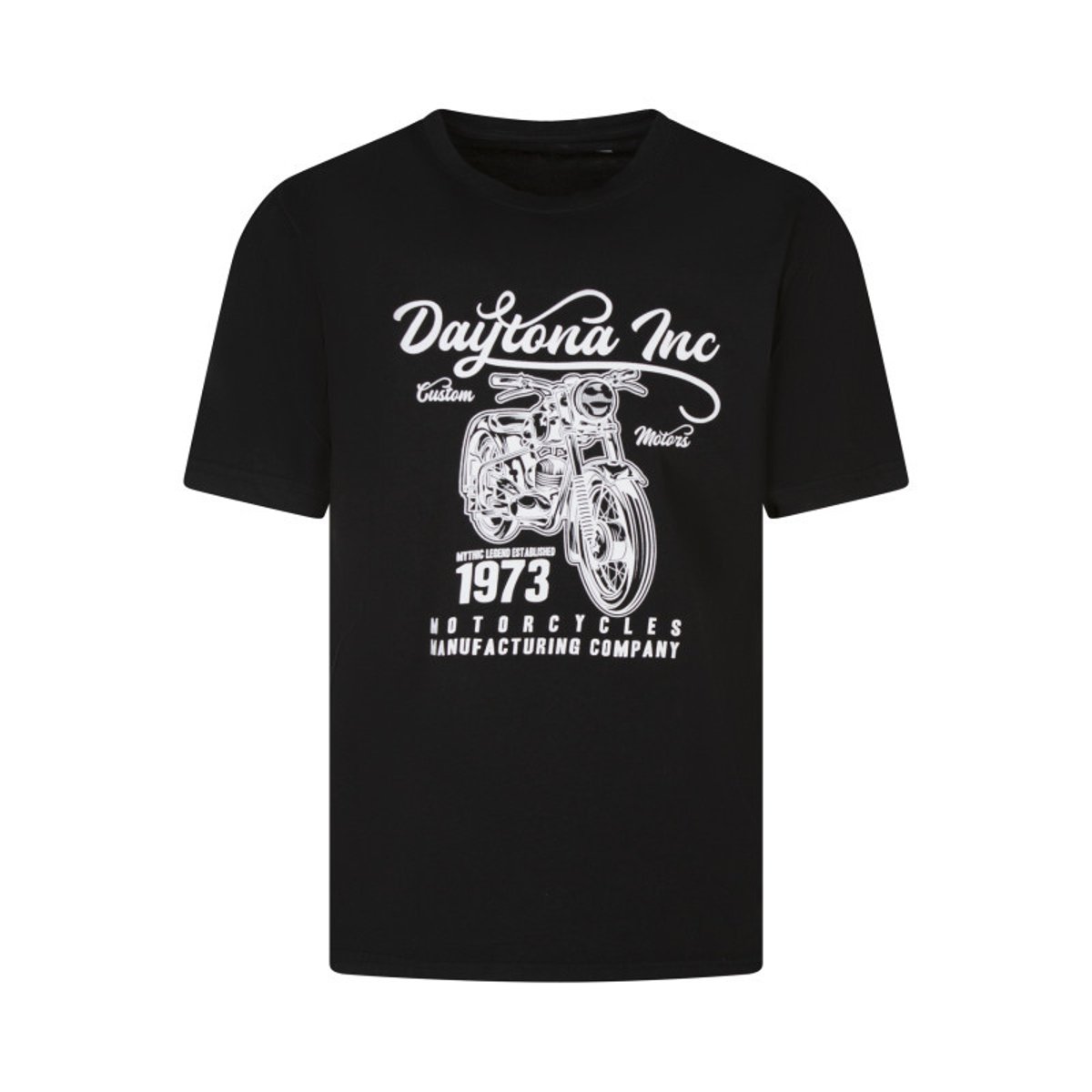 T-shirt Sherbrooke en coton noir à coupe droite pourvu d'un col rond noir, DAYTONA