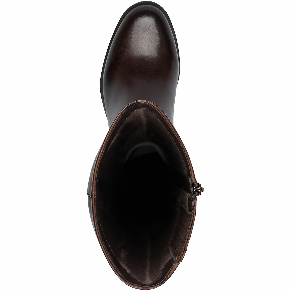 Bottes plates en cuir marron foncé, TAMARIS