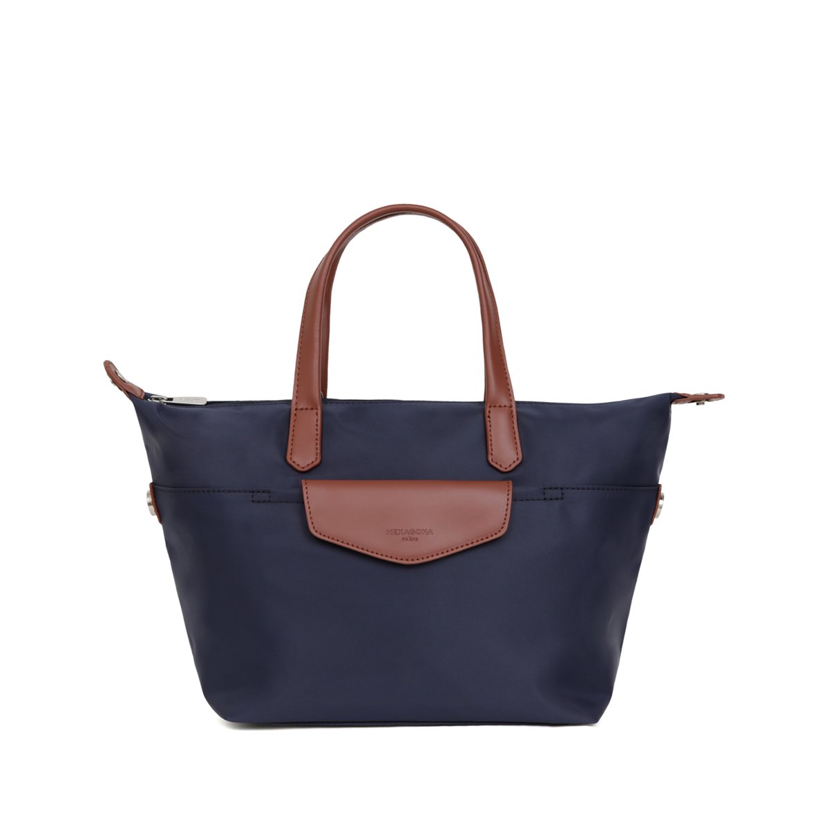 Sac cabas porté main POP bleu marine, HEXAGONA