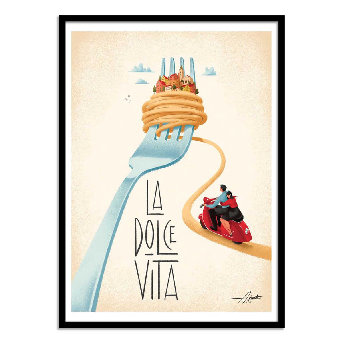 Affiche d'art - La dolce vita - Andrea de Santis couleur unique, WALL EDITIONS