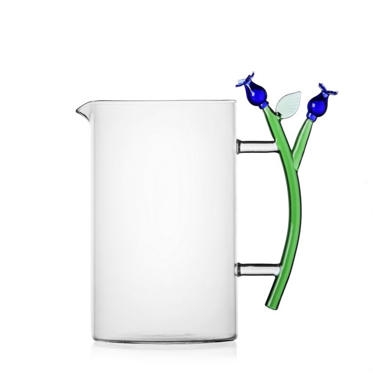 Carafe verre fleurs  BOTANICA Blue Flower bleu, ICHENDORF